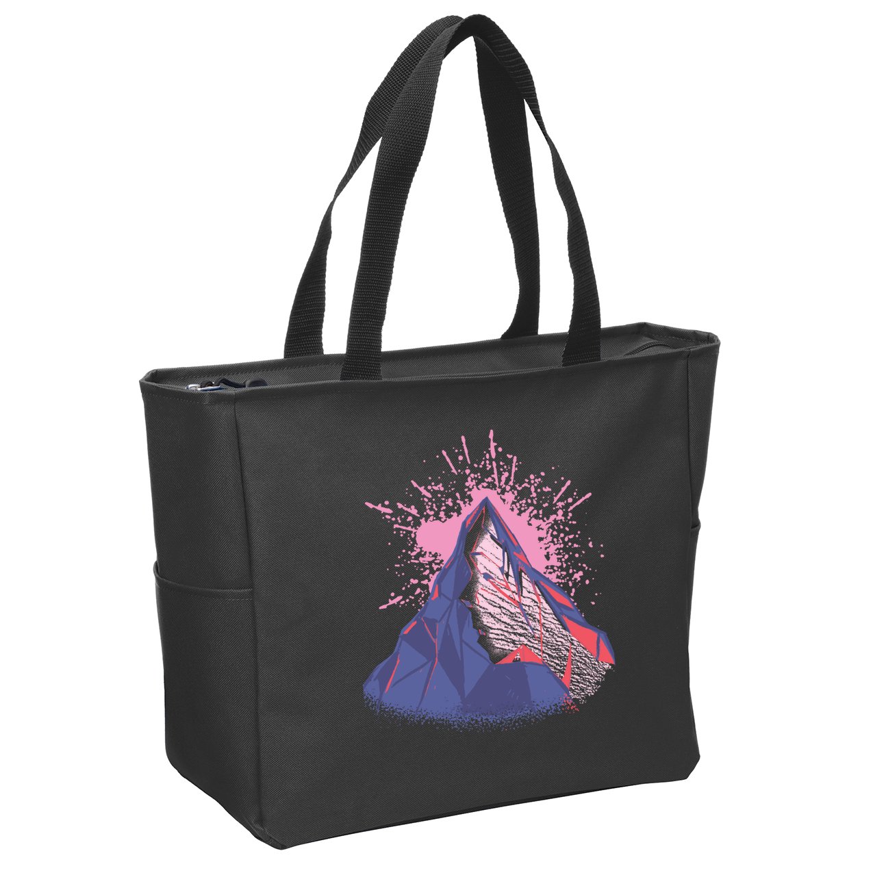 Mountain Face Zip Tote Bag