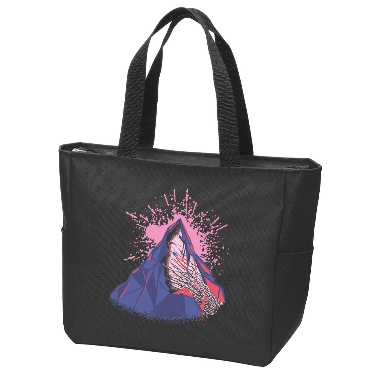 Mountain Face Zip Tote Bag