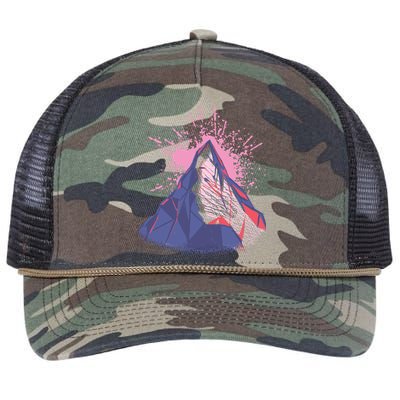 Mountain Face Retro Rope Trucker Hat Cap