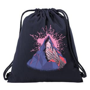 Mountain Face Drawstring Bag