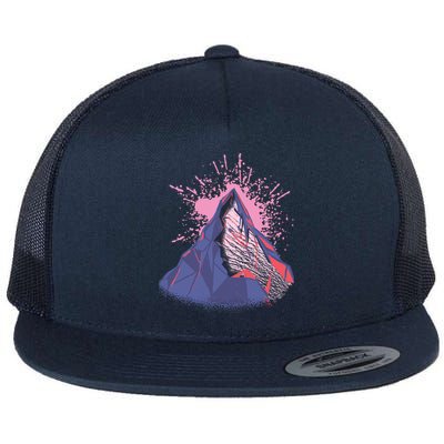 Mountain Face Flat Bill Trucker Hat