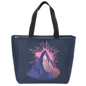 Mountain Face Zip Tote Bag