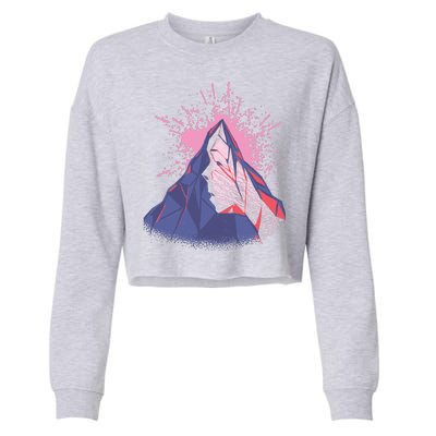 Mountain Face Cropped Pullover Crew