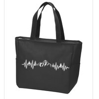 Mountain Heartbeat Pulse Zip Tote Bag