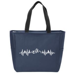 Mountain Heartbeat Pulse Zip Tote Bag