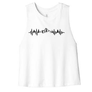 Mountain Heartbeat Pulse Women's Racerback Cropped Tank