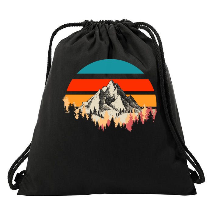 Mountain Views Vintage Drawstring Bag