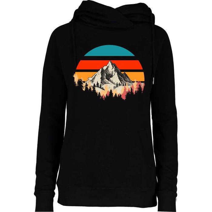 Mountain Views Vintage Womens Funnel Neck Pullover Hood