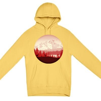 Mountain Wilderness Wildlife Premium Pullover Hoodie