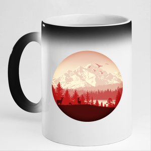 Mountain Wilderness Wildlife 11oz Black Color Changing Mug