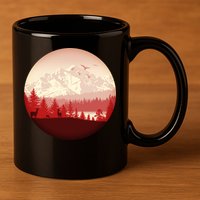 Mountain Wilderness Wildlife 11oz C Handle Ceramic Mug