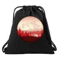 Mountain Wilderness Wildlife Drawstring Bag