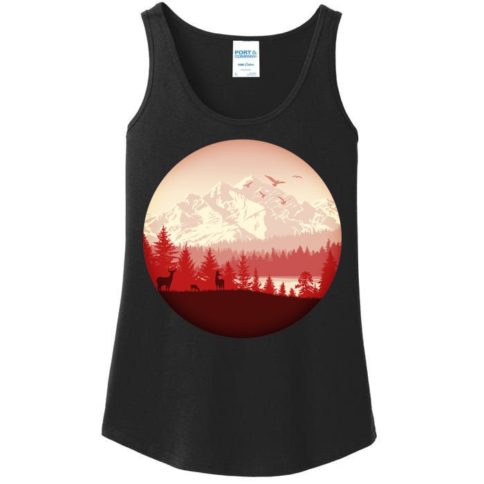 Mountain Wilderness Wildlife Ladies Essential Tank