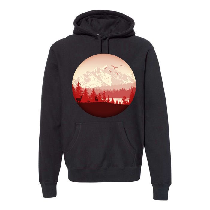 Mountain Wilderness Wildlife Premium Hoodie