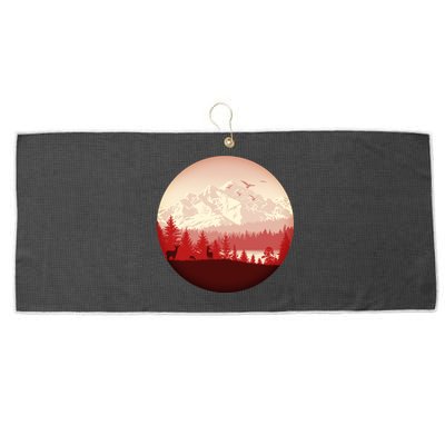 Mountain Wilderness Wildlife Large Microfiber Waffle Golf Towel