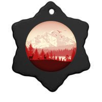 Mountain Wilderness Wildlife Ceramic Star Ornament