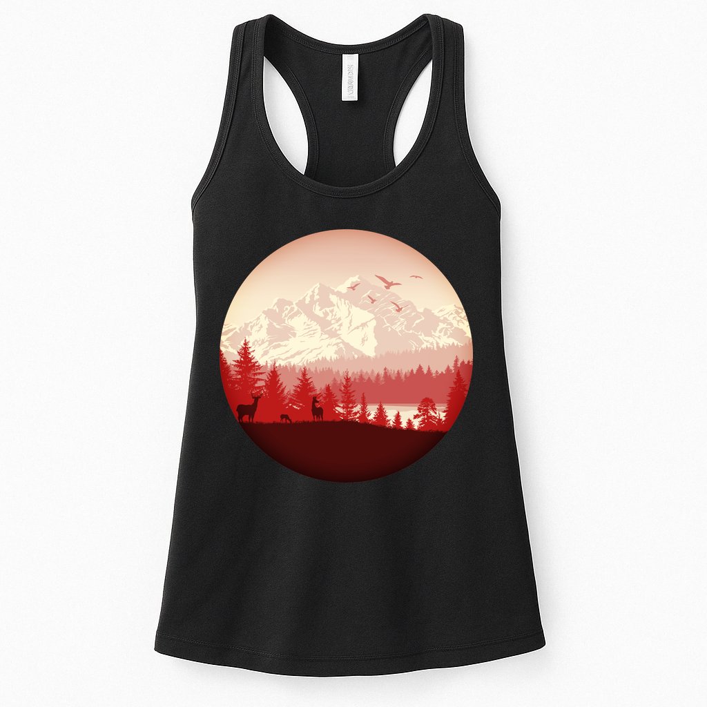 Mountain Wilderness Wildlife Womens Tank Top