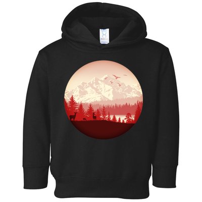 Mountain Wilderness Wildlife Toddler Hoodie