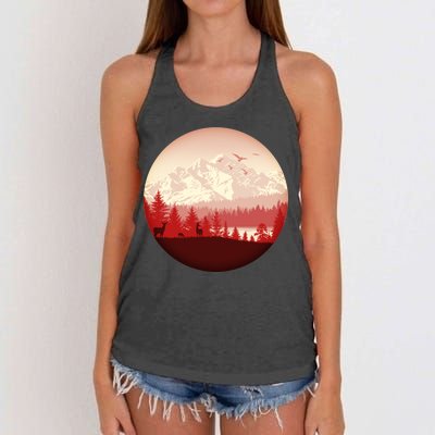 Mountain Wilderness Wildlife Women's Knotted Racerback Tank