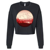 Mountain Wilderness Wildlife Cropped Pullover Crew