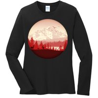 Mountain Wilderness Wildlife Ladies Long Sleeve Shirt