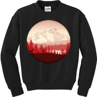 Mountain Wilderness Wildlife Kids Sweatshirt