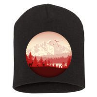 Mountain Wilderness Wildlife Short Acrylic Beanie