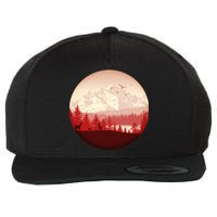 Mountain Wilderness Wildlife Wool Snapback Cap