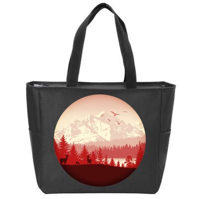 Mountain Wilderness Wildlife Zip Tote Bag