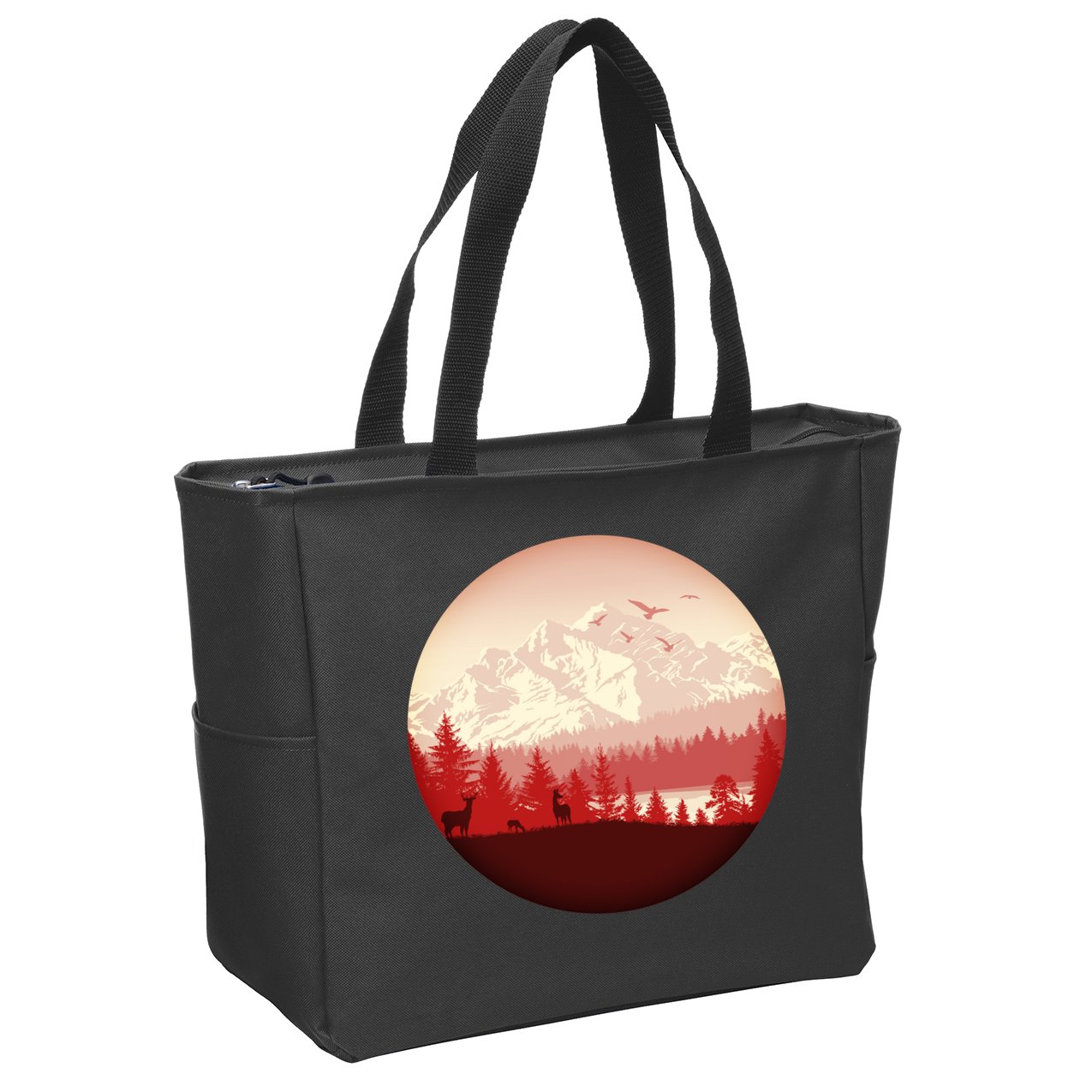 Mountain Wilderness Wildlife Zip Tote Bag