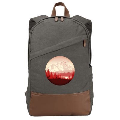 Mountain Wilderness Wildlife Cotton Canvas Backpack