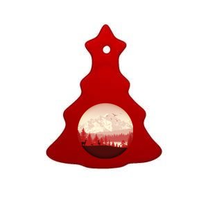 Mountain Wilderness Wildlife Ceramic Tree Ornament