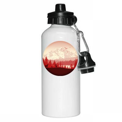 Mountain Wilderness Wildlife Aluminum Water Bottle