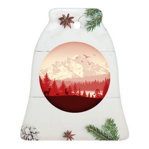 Mountain Wilderness Wildlife Ceramic Bell Ornament