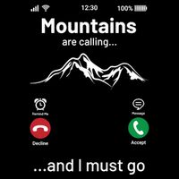 Mountains Are Calling Funny Nature Design 7-Panel Snapback Hat