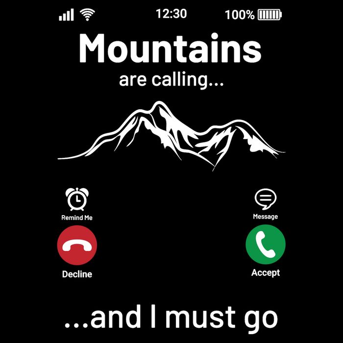 Mountains Are Calling Funny Nature Design 7-Panel Snapback Hat