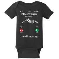 Mountains Are Calling Funny Nature Design Baby Bodysuit