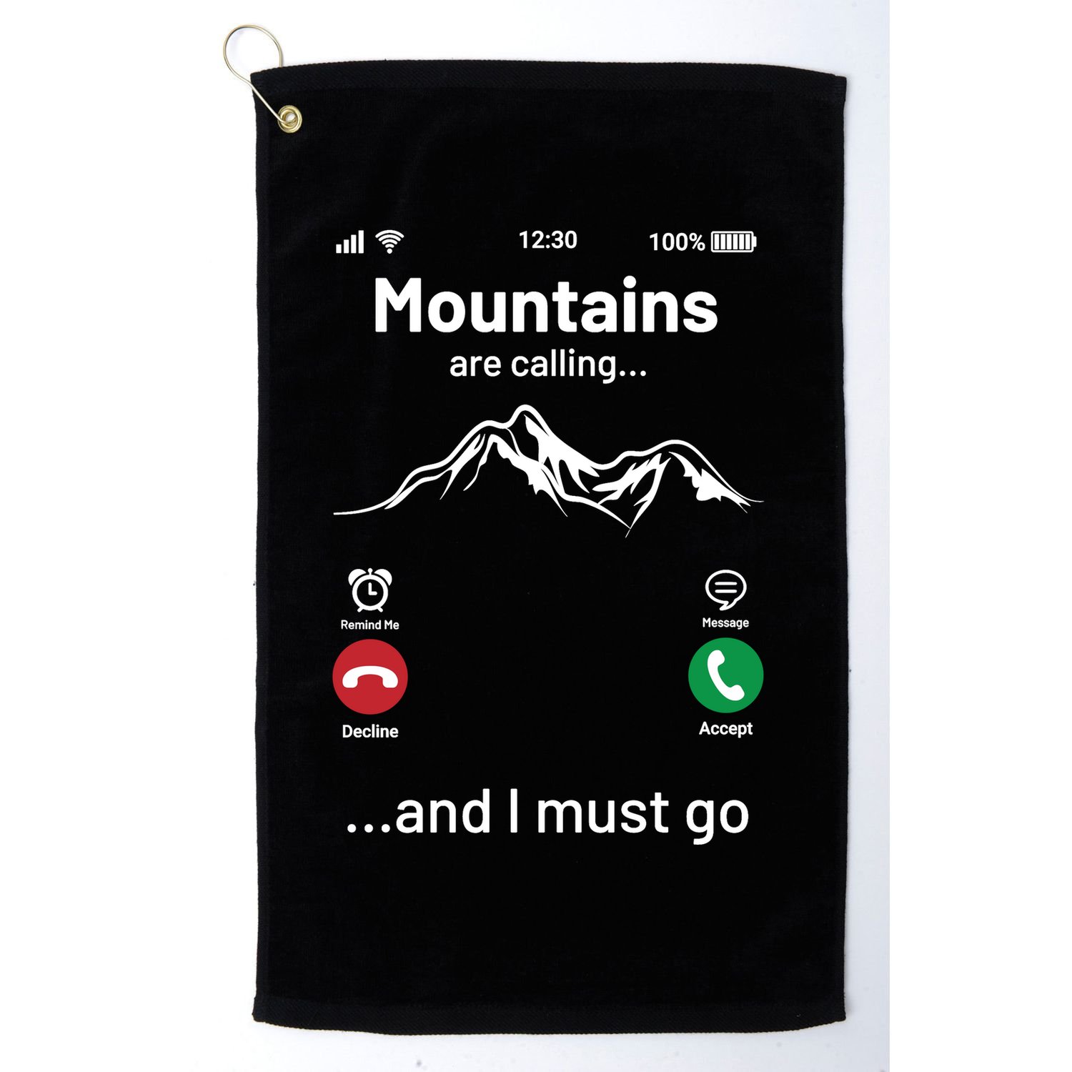 Mountains Are Calling Funny Nature Design Golf Towel