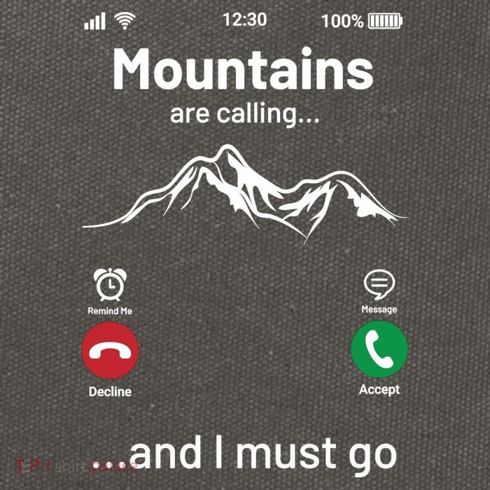 Mountains Are Calling Funny Nature Design Cotton Canvas Backpack
