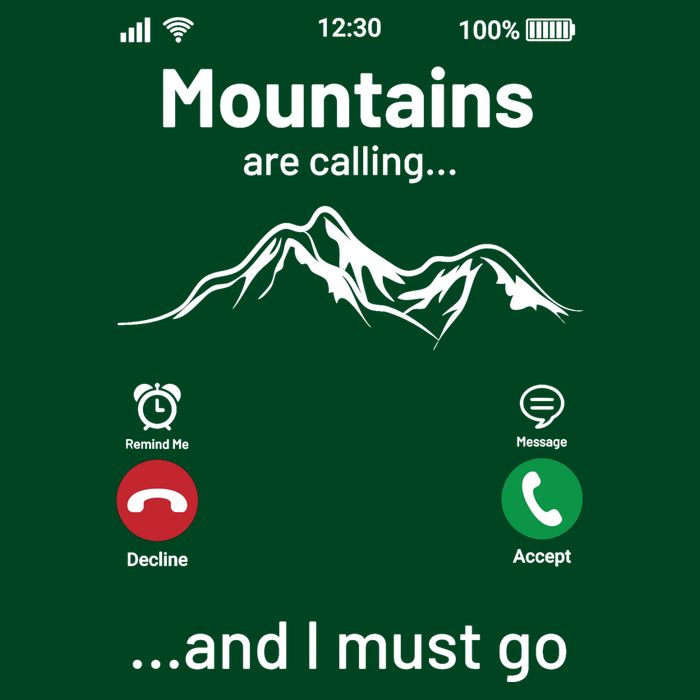 Mountains Are Calling Funny Nature Design Hoodie