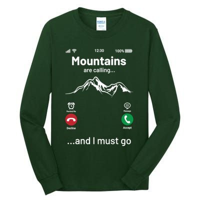 Mountains Are Calling Funny Nature Design Tall Long Sleeve T-Shirt