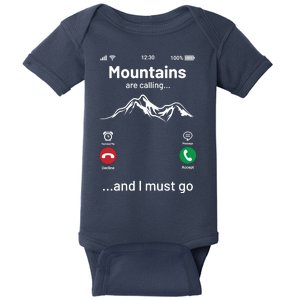 Mountains Are Calling Funny Nature Design Baby Bodysuit