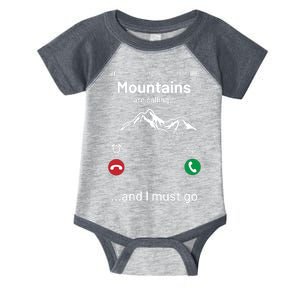 Mountains Are Calling Funny Nature Design Infant Baby Jersey Bodysuit