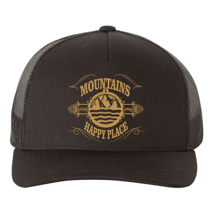 Mountains Are My Happy Place Yupoong Adult 5-Panel Trucker Hat