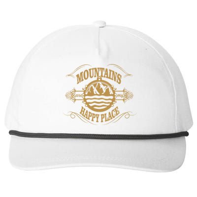 Mountains Are My Happy Place Snapback Five-Panel Rope Hat