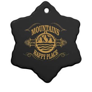 Mountains Are My Happy Place Ceramic Star Ornament