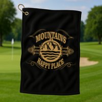 Mountains Are My Happy Place Golf Towel