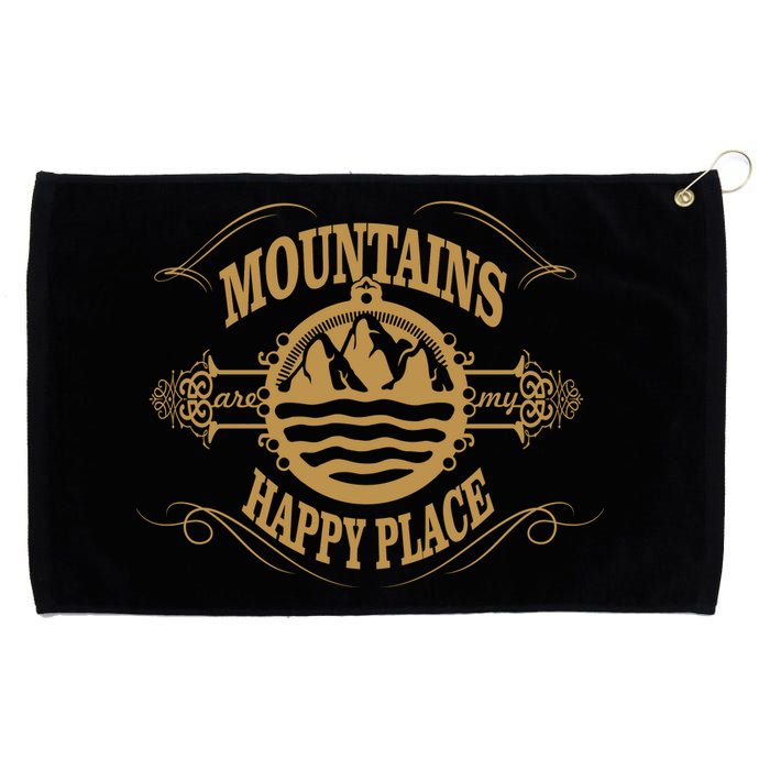 Mountains Are My Happy Place Grommeted Golf Towel