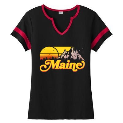 Mountains In Maine Ladies Halftime Notch Neck Tee