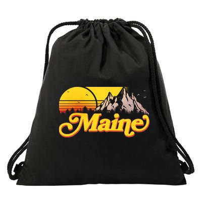 Mountains In Maine Drawstring Bag